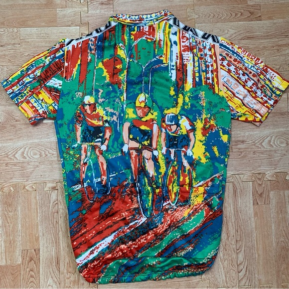 VTG Vittore Gianni Cycling Jersey Men’s Large Art/Painting 80s Biking Sportswear - Picture 3 of 10